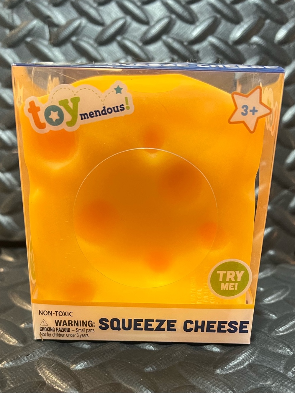 Yellow Squeeze Cheese Stress Squishy Toy